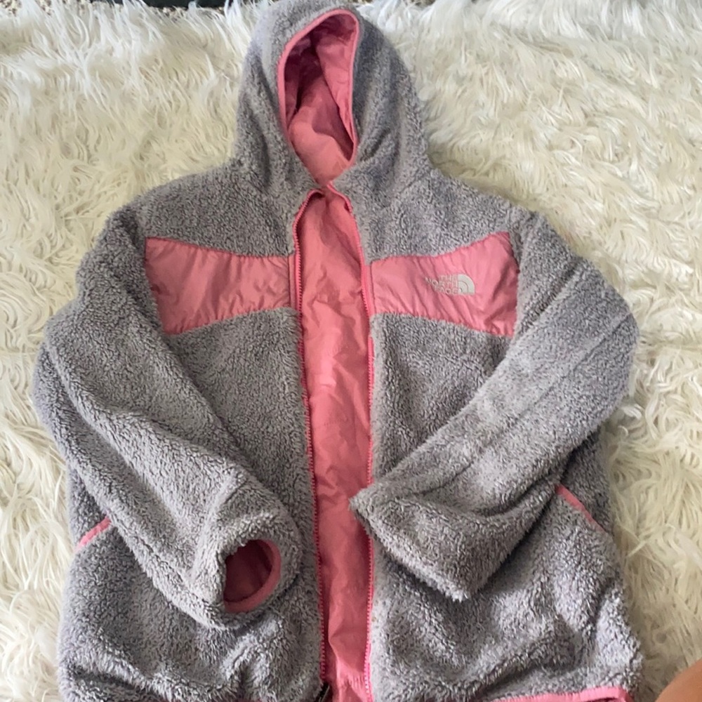 Girls Reversible The North Face Coat size XL 14/16